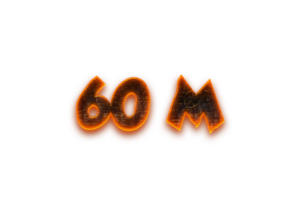 60 million subscribers celebration greeting Number with coal design png