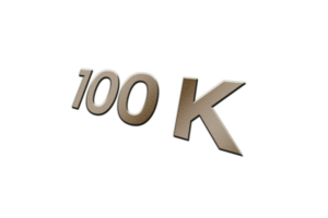 100 K iscritti celebrazione saluto numero con metallo design png