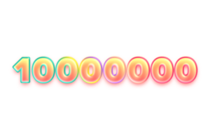 10000000 prenumeranter firande hälsning siffra med godis Färg design png