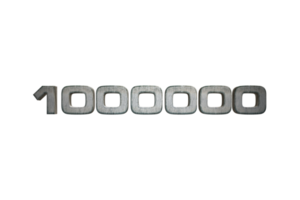 1000000 subscribers celebration greeting Number with star wars design png