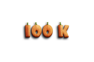 100 k subscribers celebration greeting Number with pumpkin design png