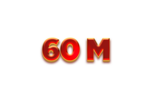 60 million subscribers celebration greeting Number with fruity design png