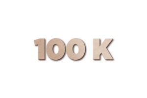 100 k subscribers celebration greeting Number with card board design png