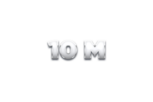 10 million subscribers celebration greeting Number with metal design png