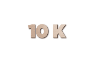 10 K iscritti celebrazione saluto numero con carta tavola design png