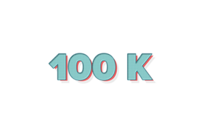 100 k subscribers celebration greeting Number with unique design png