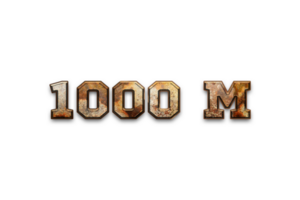 1000 million subscribers celebration greeting Number with rustic design png