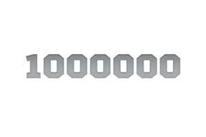 1000000 subscribers celebration greeting Number with metal engriving design png