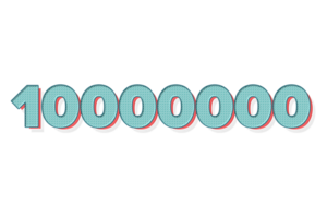 10000000 subscribers celebration greeting Number with unique design png