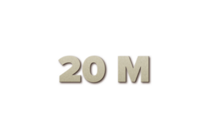 20 million subscribers celebration greeting Number with card board 2 design png