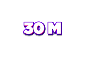 30 million subscribers celebration greeting Number with chalk design png