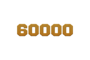 60000 subscribers celebration greeting Number with embroidery design png