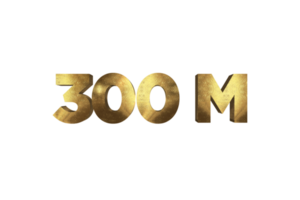 300 Million Abonnenten Feier Gruß Nummer mit Gold Design png