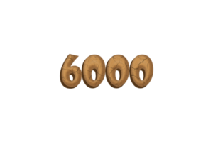 6000 iscritti celebrazione saluto numero con argilla design png