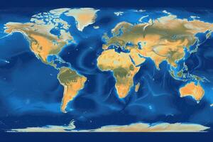 World map with weather forecast application. photo