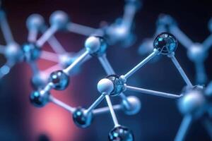 Molecular structure with connections between atoms. photo