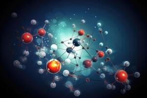 molecular estructura con conexiones Entre átomos generativo ai foto