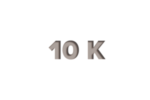 10 k subscribers celebration greeting Number with wooden engraved design png