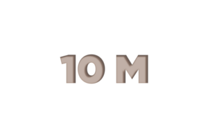 10 million subscribers celebration greeting Number with engrave design png