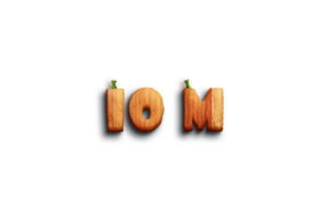 10 million subscribers celebration greeting Number with pumpkin design png