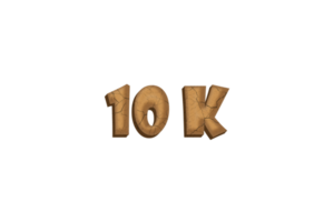 10 k subscribers celebration greeting Number with clay design png