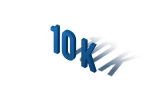 10 k subscribers celebration greeting Number with isomatric design png