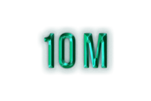 10 million subscribers celebration greeting Number with rustic steel design png