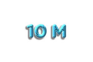 10 million subscribers celebration greeting Number with plastic design png