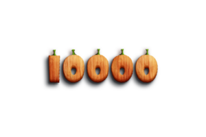 10000 suscriptores celebracion saludo número con calabaza diseño png