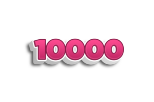 10000 abonnees viering groet aantal met roze 3d ontwerp png