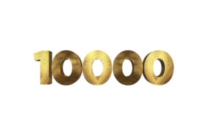 10000 subscribers celebration greeting Number with gold design png