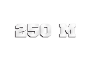 250 million subscribers celebration greeting Number with 3d paper design png
