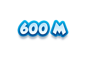 600 millón suscriptores celebracion saludo número con modren azul diseño png