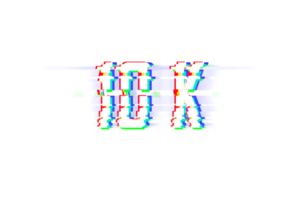 10 k subscribers celebration greeting Number with glitch design png