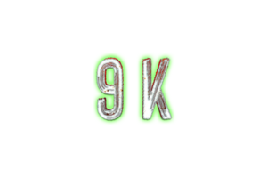 9 k subscribers celebration greeting Number with horror design png