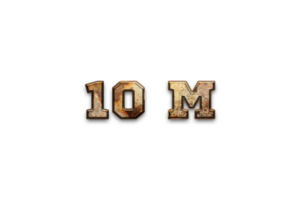 10 million subscribers celebration greeting Number with rustic design png