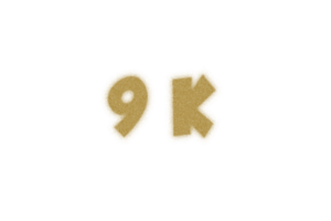 9 k subscribers celebration greeting Number with dust style design png