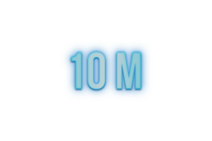 10 million subscribers celebration greeting Number with bannerneon design png