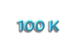 100 k subscribers celebration greeting Number with plastic design png