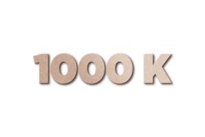 1000 k subscribers celebration greeting Number with card board design png