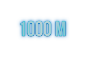 1000 million subscribers celebration greeting Number with bannerneon design png