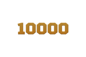 10000 suscriptores celebracion saludo número con bordado diseño png