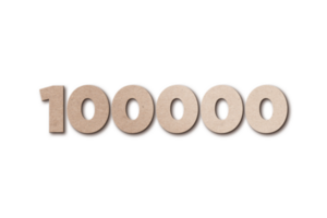 100000 subscribers celebration greeting Number with card board design png