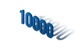 10000 subscribers celebration greeting Number with isomatric design png