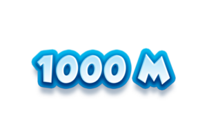 1000 million subscribers celebration greeting Number with modren blue design png