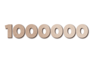 1000000 subscribers celebration greeting Number with card board design png