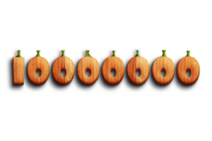 10000000 iscritti celebrazione saluto numero con zucca design png