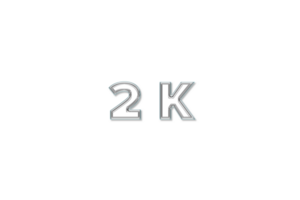 2 k subscribers celebration greeting Number with glass design png