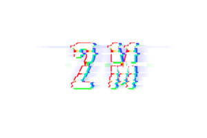 2 million subscribers celebration greeting Number with glitch design png