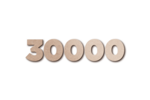 30000 iscritti celebrazione saluto numero con carta tavola design png